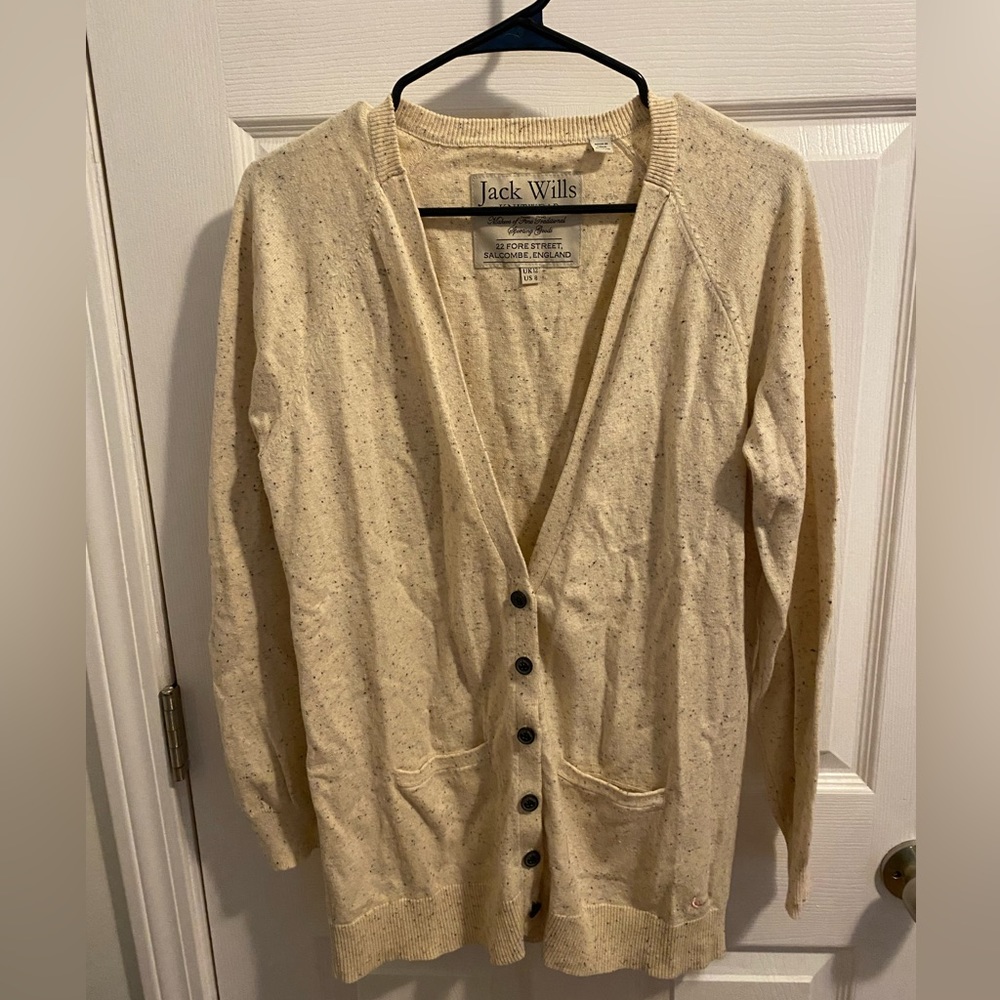 Jack Wills. Speckled cream cardigan.